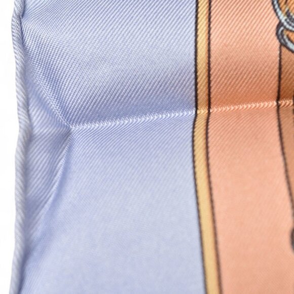 HERMES Blue Silk Scarf - Picture 8 of 9